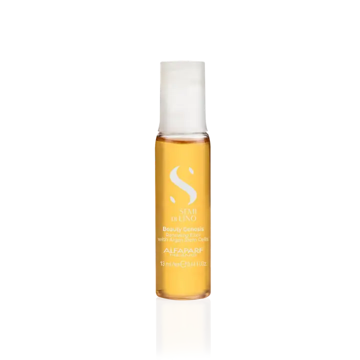 Alfaparf Semi Di Lino Beauty Genesis Cellula Madre Plant-Based Argan Gel Serum Elixir (0.44 fl. oz./13 ml), Haircare Product with Antioxidants, Radiance Boost, Nourishing, Activating, Smooth Application & Mixability, Serums & Essences