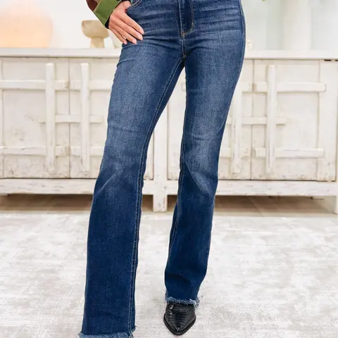 Slay Girl By Judy Blue - Vintage Frayed Hem Bootcut Jeans