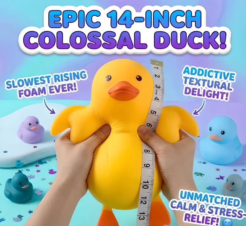 Jumbo Prone Pose Duck Stress Relief Toy - Slow-Rising Squishy Fidget Sensory Toy, Soft Squeeze Decompression Dough, Kids' Party Gift (Home & Festive Party Supplies)