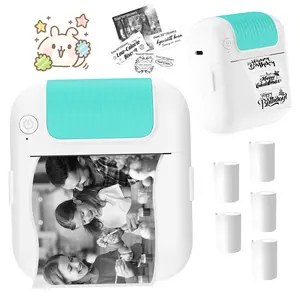 Wireless Mini Thermal Printer, Thermal Label Printer, Portable Ink-Free Bluetooth Sticker Maker for DIY, Ideal Gift for Christmas Birthday Halloween, Printer Making Gift, Halloween Gift