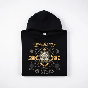 Nergigante Monster Hunter World Hoodie, Elder Dragon Embroidered Sweatshirt, 2018 Legacy Gamer Gift.