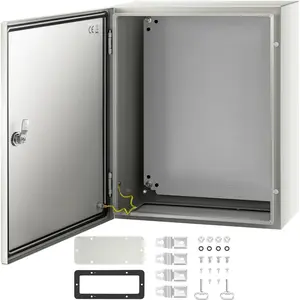 VEVOR NEMA Steel Case, 20x16x8'' NEMA 4X Metal Electric Enclosure, IP66 Water & Dust Resistant, Suitable for Both Outdoor & Indoor Use, Includes Mounting Plate