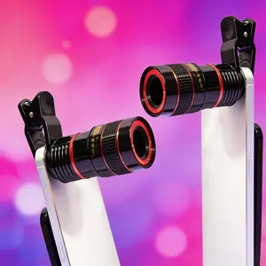 8X HD Phone Telephoto Lens Universal Clip On Portable Zoom Lens for Outdoor Travel Camping Hiking Bird Watching Concerts Events (1Pc/2Pcs)