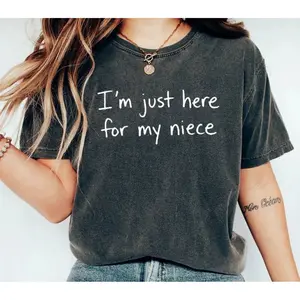 I'm Just Here For My Niece Cute Family Love T Shirt, Sweet Aunt Uncle Niece Bonding Sweatshirt, Hoodie Gift For Aunt Uncle, Unisex Sweater Pullover Tee