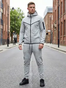 New Hooded Sweatshirt Set for Men, Casual Sportswear, Spring Sportswear, Long Pants Ensemble, Daily Wear, Comfortable and Stylish, Hooded Tracksuit