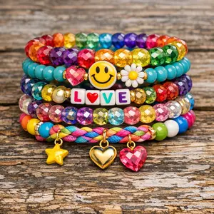 Bracelet Sass Stack – 5 Stack Colorful Stretch Beaded Bracelet Set