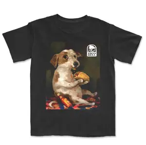 Dog Chill With Taco Bell Vintage Graphic T-shirt, Funny Meme Tee, Dog Lover Unisex T-Shirt, Gift For Men Women
