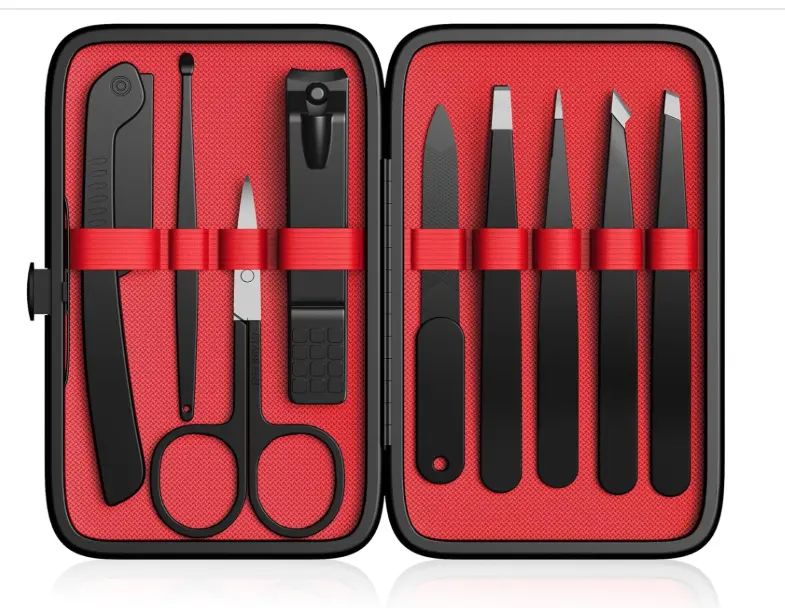 Tweezers Set,9 Pcs Professional Stainless Steel Tweezer Kit-Great Precision
