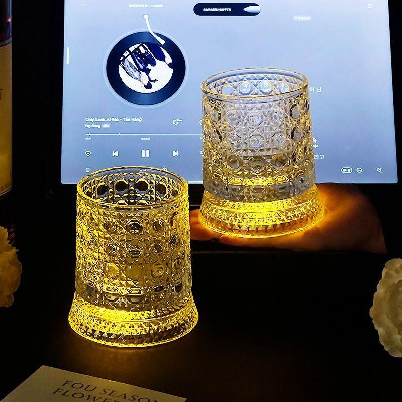 Spinning Whiskey Glass 360° Rotating Crystal Tumbler with Stable Base, Unique Tumbler Gift for Men, Crystal Old Fashioned Tumbler Spinning Whiskey Glass 360° Rotating Crystal Tumbler with Stable Base, Unique Tumbler Gift for Men, Crystal Old Fashioned Tumbler