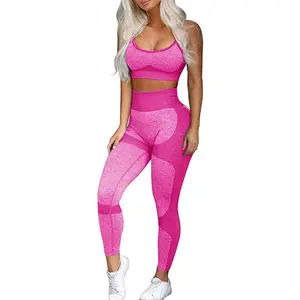 Women’s Workout Sets 2 Piece - Seamless Yoga Leggings and Sports Bra Gym Outfits Activewear Matching Set