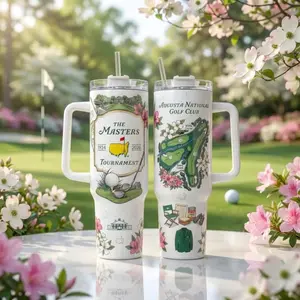 Masters 2026 Golf Tumbler 40oz with Handle, Augusta National Style Cup, Green Jacket Champion Design, Golf Fan Gift