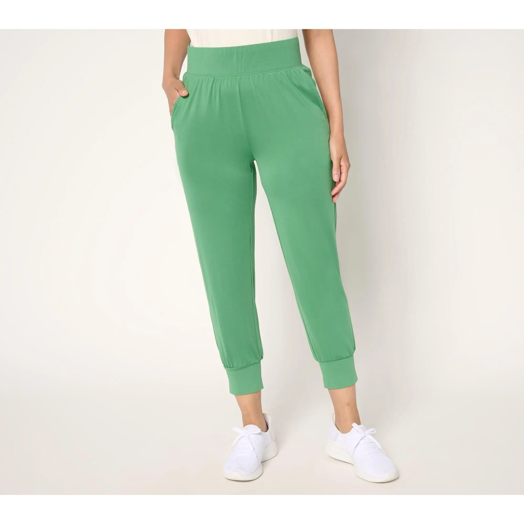 Denim & Co. Active Petite Cool to the Touch Jersey Crop Joggers