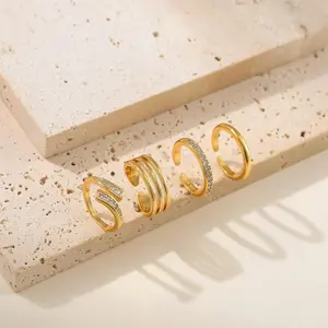 4PCS Toe Rings for Women Gold Adjustable 14K Gold Filled Toe Ring Set Simple Cute Thin Band Hawaiian Beach Summer Foot Jewelry Waterproof Gold Toe Rings