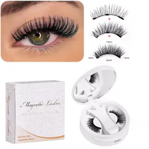Reusable self-adhesive magnetic eyelashes, one-piece thick false eyelashes, soft black band, portable & easy to apply, no glue needed, natural & realistic eyelashes, Natural Curl Lashes, Makeup, Cosmetic