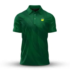 Masters 2026 Artistic Golf Polo – Green Painting Design, Lightweight Performance Shirt