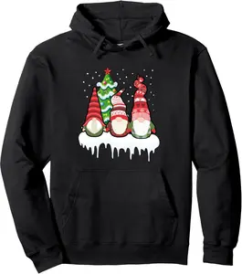 Three Nordic Gnomes Cute Christmas Tree Swedish Elves Lover Pullover Hoodie MH