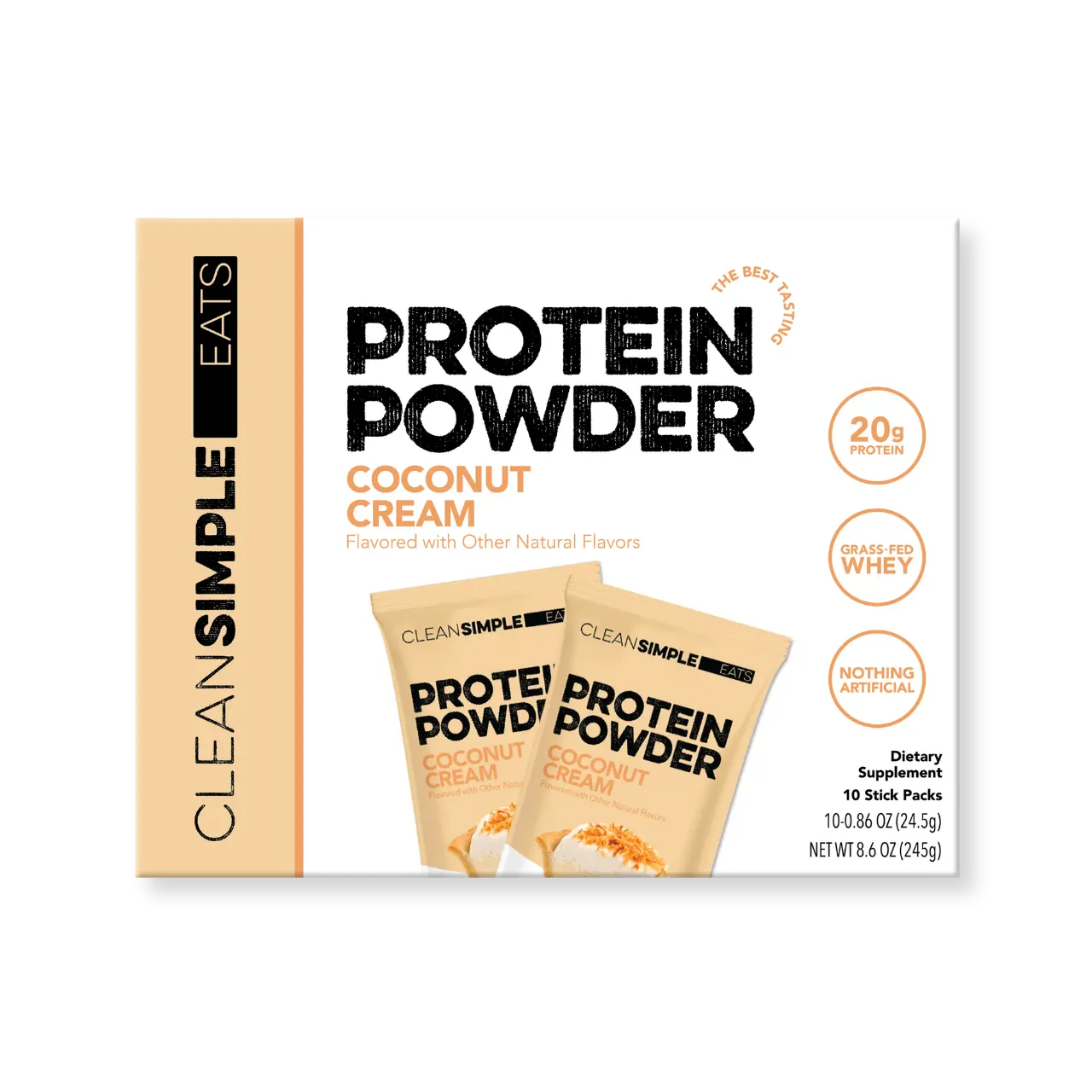 Protein Powder: Coconut Cream (10 Single Serving Stick Packs)
