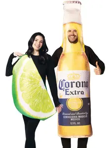 Corona Extra Beer Bottle & Ultimate Lime Slice Couples Halloween Costume