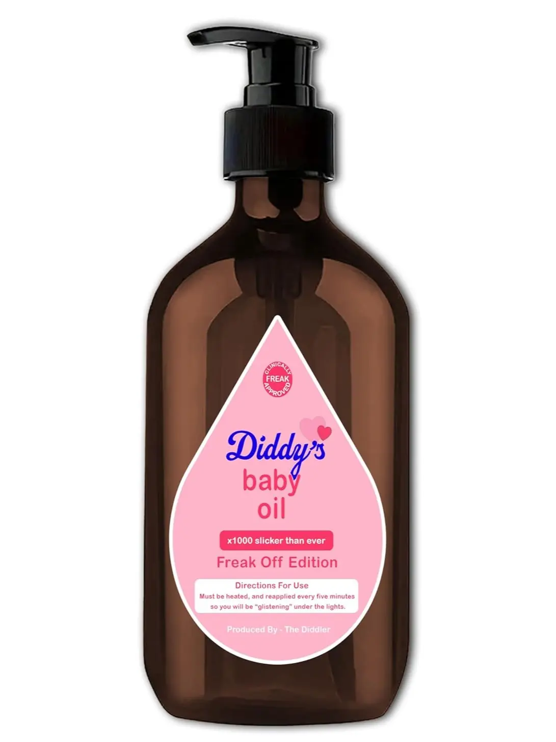 16fl.oz Smooth Reusable Soap Pump Dispenser - Bottle-Shaped Toiletries Dispenser, Diddy's Freak Off Edition Funny Pop Culture Soap Container, Bathroom Home Décor Refill Bottle Funny Gift (Home & Bathroom Supplies)
