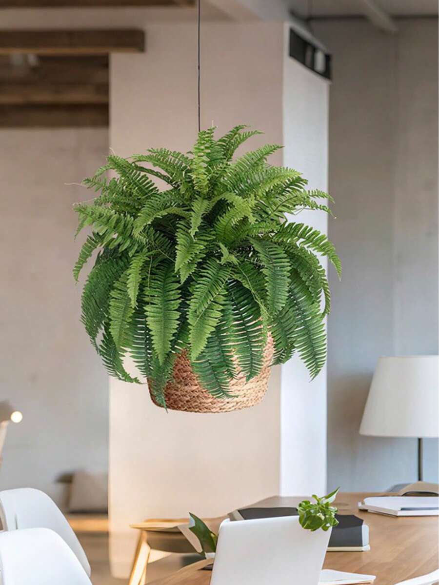 1pc/2pcs Branch Artificial Fern, 21 Inch Artificial Boston Fern, Artificial Green Plant, Long-Term Storage, Suitable For Home, Office, Yard, Garden Indoor And Outdoor Decoration 1 Pack, Home Decor