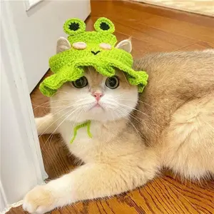 Handmade Knitted Hat Snug Fit Cute Style Pet Costume Headwear for Various Cats, Kitty or Small Dogs, Adorable Pet Accessory, Perfect for Halloween, Parties and Photoshoots