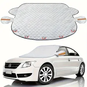 [63*45 in]Multi-Functional PE Material Magnetic Windshield Snow Cover with Mirror Protectors for Cars, SUVs, MPVs, and Trucks