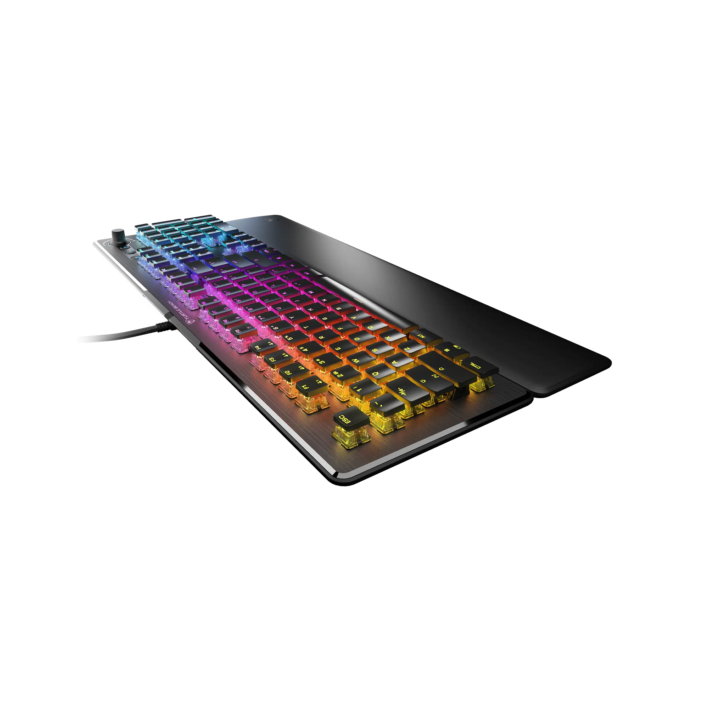 Turtle Beach Vulcan II – Full-size PC Gaming Keyboard, TITAN II Mechanical Switches, Customizable RGB Illuminated Keys, Detachable Palm Rest, Media Controls, Aluminum Top Plate, Numpad