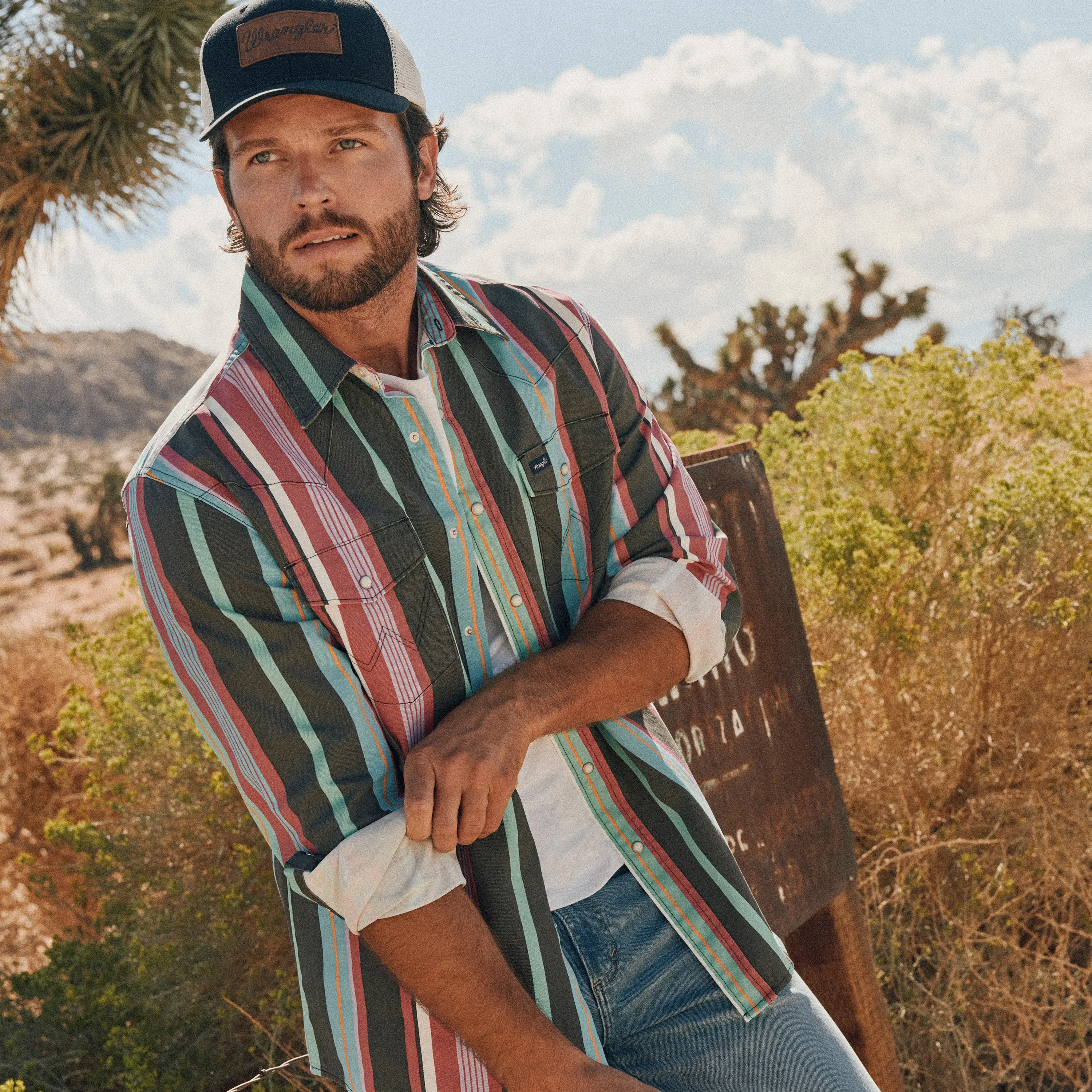 Vintage-Inspired Brushpopper Western Snap Workshirt - Desert Dusk