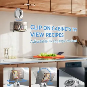 LISEN Travel Essentials Airplane Phone Holder for MagSafe Accessories, Handsfree Airport Essentials Plane Phone Holder Travel Gadgets Long Flight Must Haves for MagSafe Car Mount fits iPhone 16 Silver