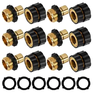 1 Set / 3 Set / 6 Set 3/4 Inch Garden Hose Quick Connect, Quick Connect Garden Hose Fittings, Male and Female Water Quick Release Hose Connector