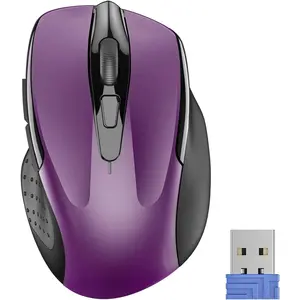 X-MUP14   Wireless Mouse, 2.4G Ergonomic Optical Mouse, Computer Mouse for Laptop, PC, Computer, Chromebook, Notebook, 6 Buttons, 24 Months Battery Life, 2600 DPI, 5 Adjustment Levels