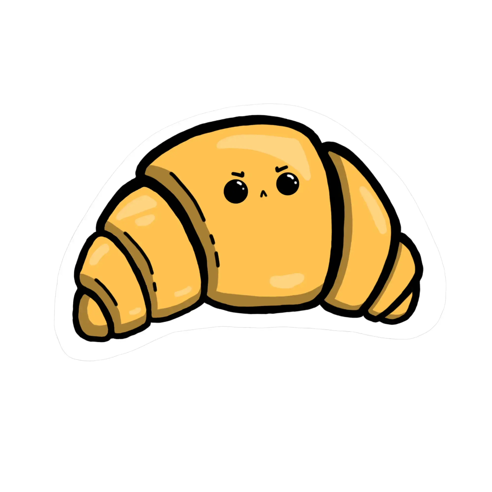Dizzy Bear - Cranky Croissant - Vinyl Sticker - for use on Stanley cup, Owala Water Bottle, laptop, decal