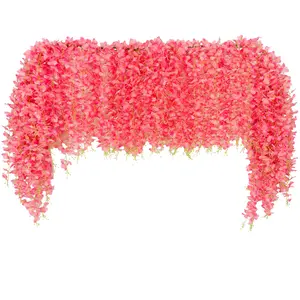 Wisteria wreath, artificial wisteria wreath, made of silk, suitable for home, garden, outdoor ceremony, wedding archway floral decoration, Flower Design