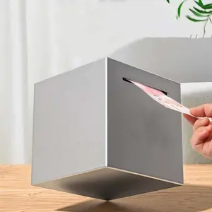 Stainless Steel Money Box, One-Way Savings Jar, Cash Coin Jar, Coin Bank, Unopenable Design, Creative Gift for Adults and Teens, Unique Heartfelt Present