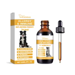 Dog Allergy Itch Relief - Dog Food Topper Drops with Mint Extract & Sorbitol - Natural Immune Dietary Supplement