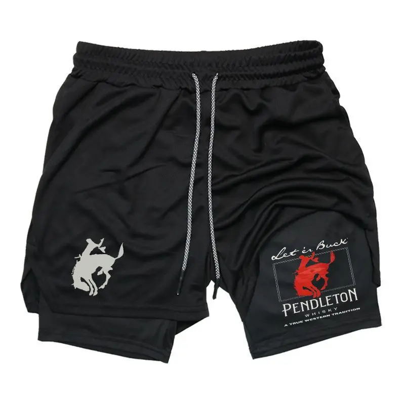 Pendleton Whisky Print Graphic Shorts, Athletic Wear Shorts, Regular Fit Casual Comfy Breathable Shorts for outdoor sports, fitness, running, and casual wear