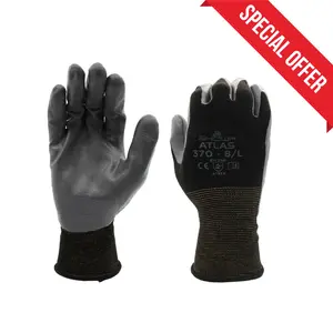 SHOWA Atlas 370B Nitrile Gloves – Flexible Gloves Lightweight, Breathable, Versatile for All Tasks Cleaning Comfortable