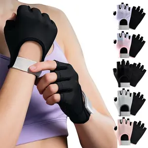 Unisex Sports Gloves, Breathable Adjustable Fitness Straps, Microfiber Anti-Slip Weightlifting Gym Accessories, Spring & Fall Casual Style, Workout Accessories