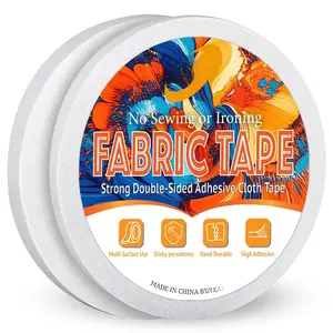 2 Rolls Double-Sided Sticky Fabric Tape - No Sewing or Ironing, Gluing -  Adhesive Hemming Tape for Clothes, Pants, Curtains, Crafts and DIY Projects (1/4inch+1/2inch)