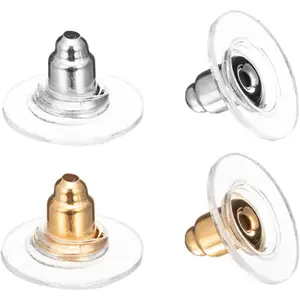 Earring Backs-Earring Backs for Droopy Ears/Studs/Heavy Earring -100pcs Earring Lifters Bullet Clutch (Silver and Gold)