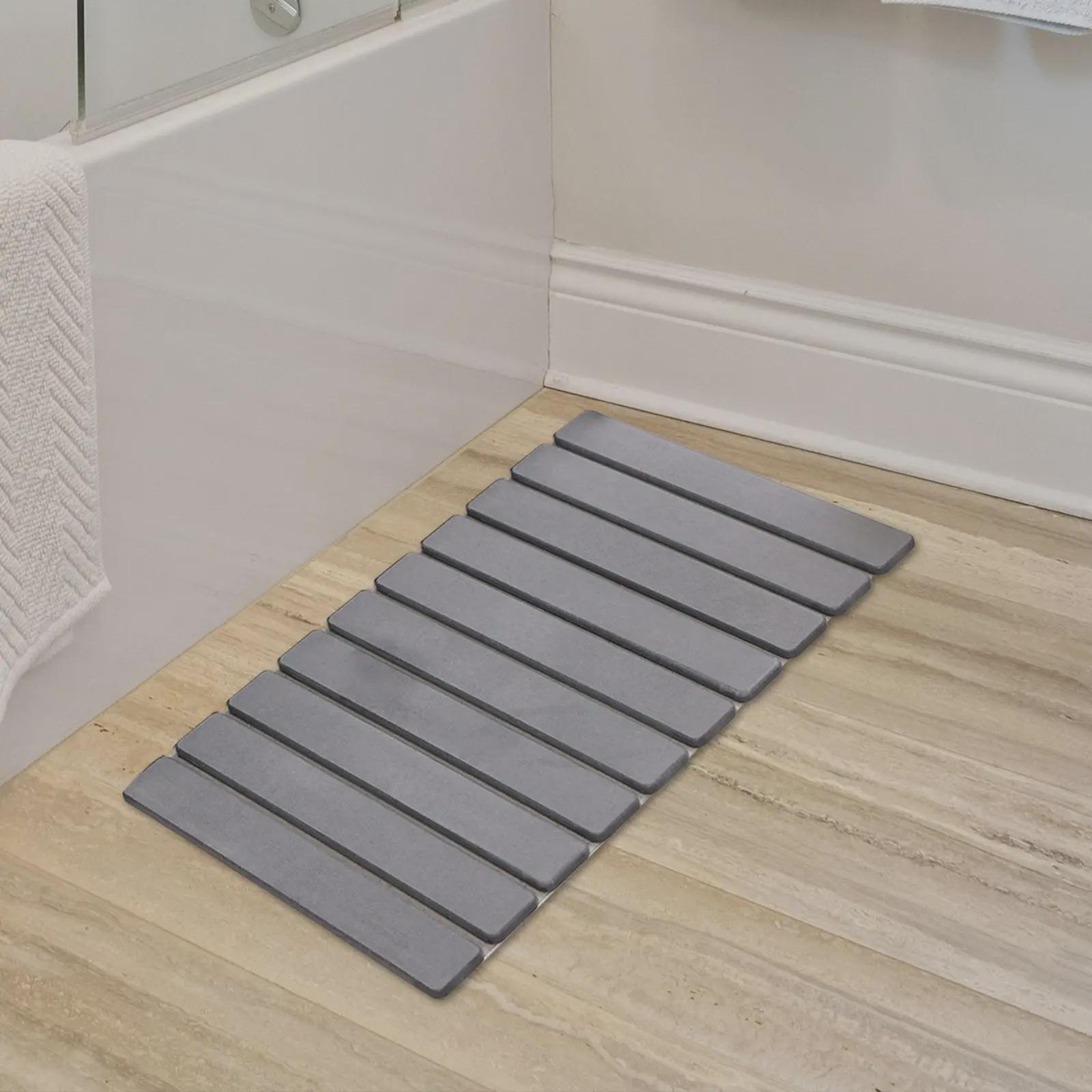 1-Piece Diatomite Stone Bath Mat, Rectangle Compact Slatted Brushed Hard Mat - Non-Slip, Quick-Drying, Water-Absorbent, Foldable All-Seasons Shower Pad for Bathroom Entrance Indoors, 23.6x15.5in Bathroom Decor 1-Piece Diatomite Stone Bath Mat, Rectangle Compact Slatted Brushed Hard Mat - Non-Slip, Quick-Drying, Water-Absorbent, Foldable All-Seasons Shower Pad for Bathroom Entrance Indoors, 23.6x15.5in Bathroom Decor