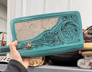 Genuine leather & cowhide travel/cosmetic bag