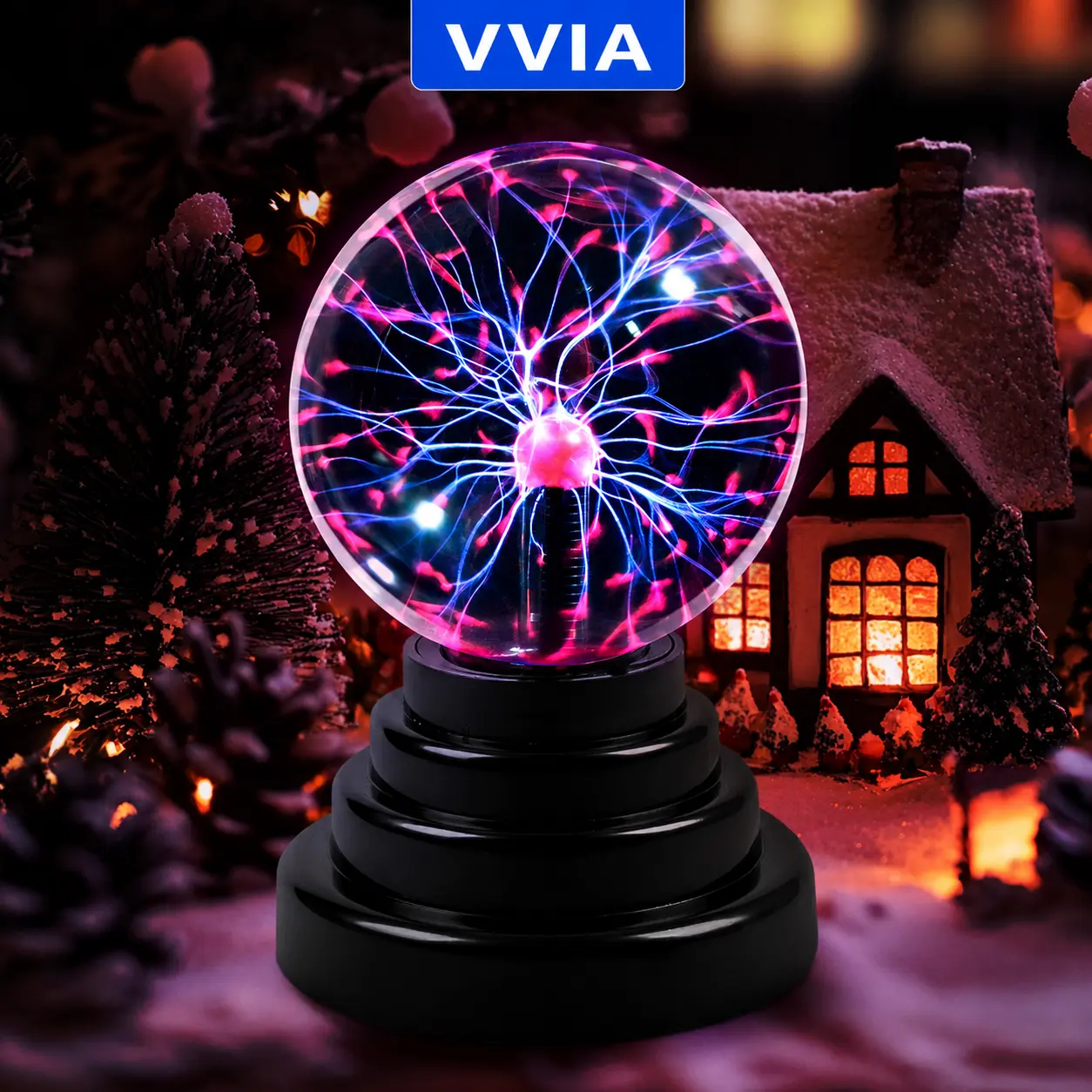 3 inch Plasma Ball Lamp Science Gift Touch & Sound Sensitive Plasma Globe Extra Large Lightning Ball Bedroom Decor Lamp Novelty Gift Decorative Lights Decorative Atmosphere Light Light Up Colorful Lighting Ambient Vibe Lights Ambient Night Light Illuminat