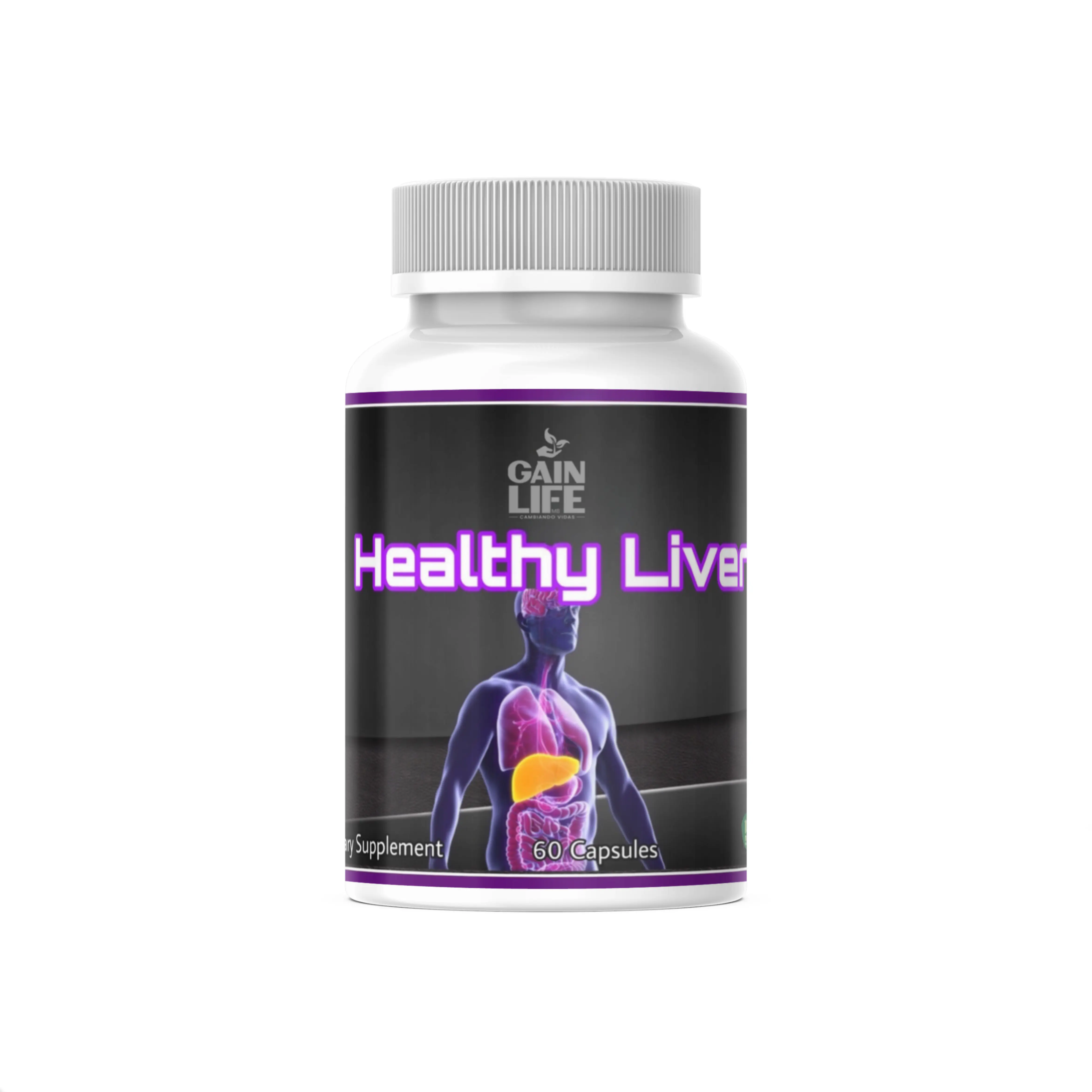 Gain Life Healthy Liver Vitamin Dietary Supplement - 60 Capsules for Liver Health Support