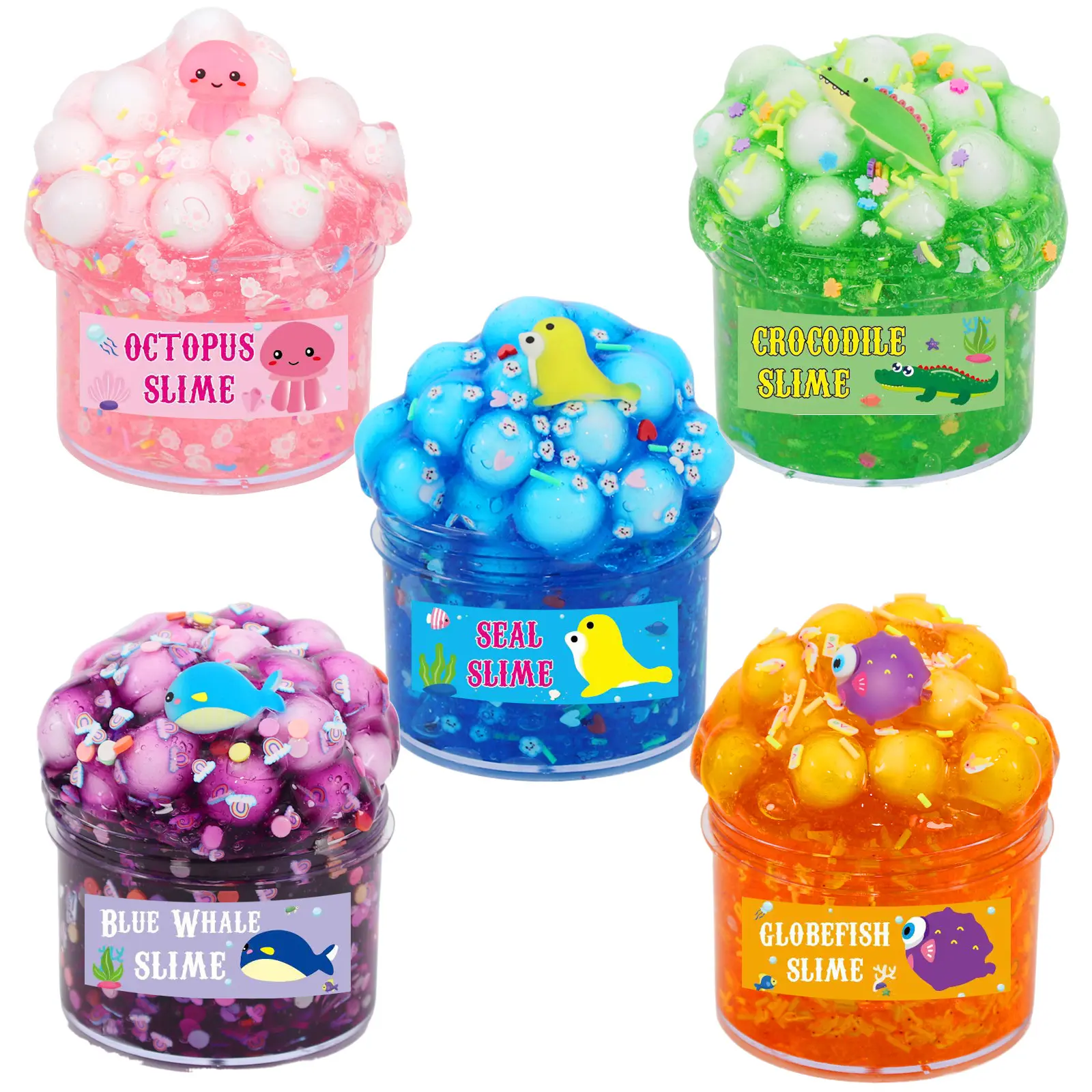 Slime Crystal Mud & Gooey Jelly Clay – Therapy Putty for Hand Arm Exercise, ADHD Calming Fidget Toy, Creative Art Craft for Classroom Home, Non-Toxic Ocean Themed