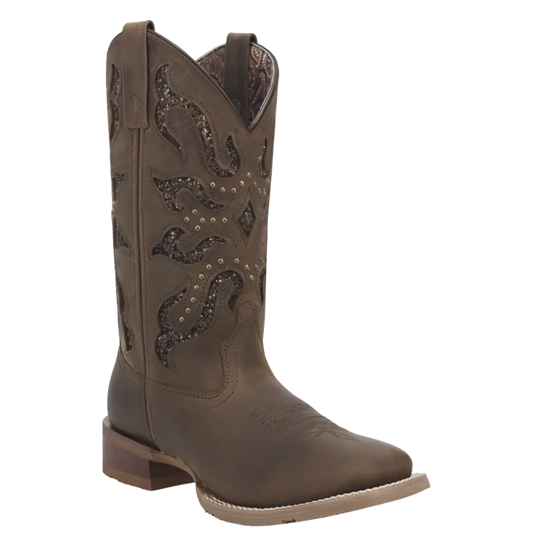 Laredo Ladies Lonestar Brown Lace Leather Western Boot 2034