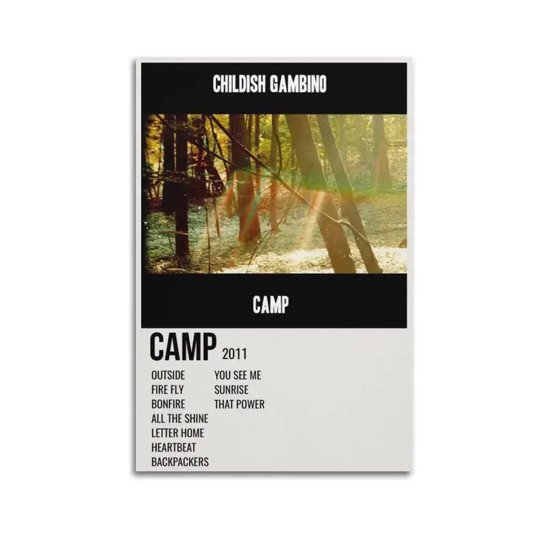 Childish Gambino Camp Poster for Bedroom Aesthetic Canvas Wall Art Living Room Posters Painting Picture Print Modern Family Decor Artist Bathroom Poster