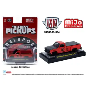M2 1978 Chevrolet Cheyenne Super 30 Custom EDELBROCK, Red, 1:64 Scale, Diecast Model Car