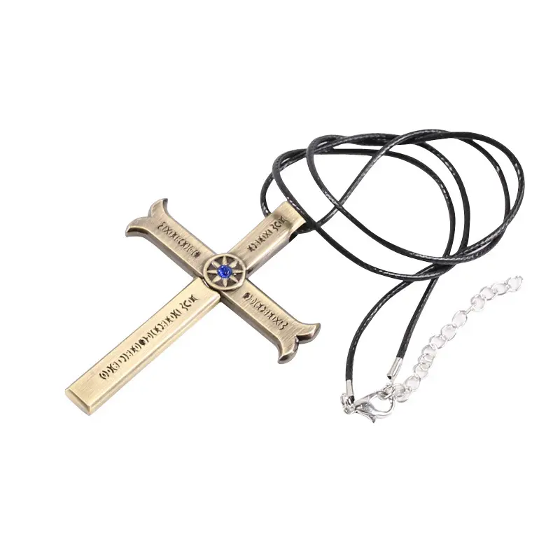 1 Piece Anime Hawk-Eye Mihawk Cross Necklace, Unisex Rhodium-Plated Chain, Modern Versatile Fashion Costume Jewelry Accessories, Modern Versatile Accessories men's jewelry jewelry for men