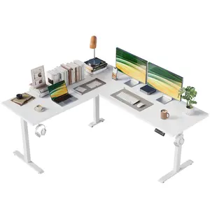 Agilestic L Shaped Standing Desk, Electric Height Adjustable Home Office Desk, Large Ergonomic Computer Desk with 3 Memory Buttons, Cable Management, Corner Desk for Home & Office Workstations